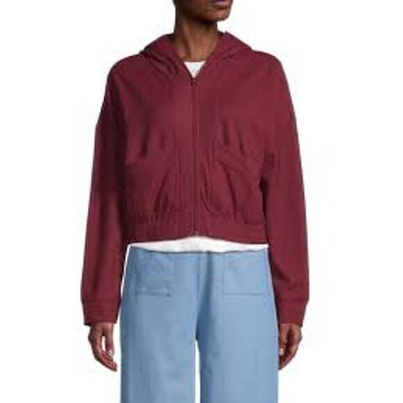 BCBGENERATION Zip Front Slouchy Drop Shoulder Hooded Jacket LIGHTWEIGHT L Large - Picture 1 of 6